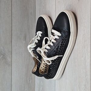 Sam Edelman Womens Raina Lace up Leather Sneakers shoes sz 9M